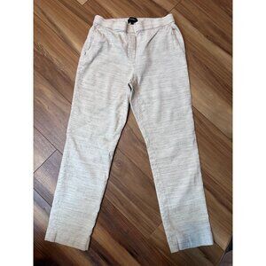 Theory Linen Blend Pants Women Size 0 Beige Pull-On Slim Casual Summer